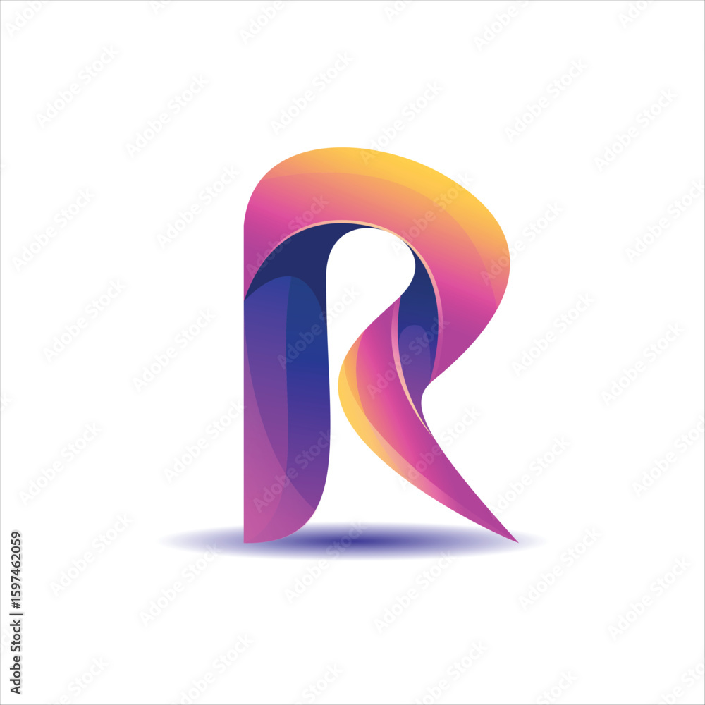 Fototapete r initial gradient colorful logo design