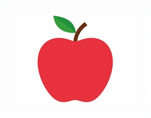 Obraz premium Simple flat vector of an apple, no shadow, white background
