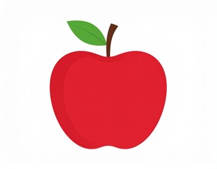 Simple flat vector of an apple, no shadow, white background