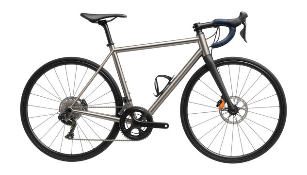 Lightweight road bike with titanium frame and carbon fork for uphill climbs - Powered by Adobe