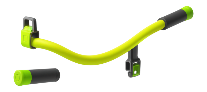 Flexible PVC agility stick with mounting clips for speed training