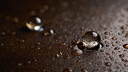 water drops on a metal surface