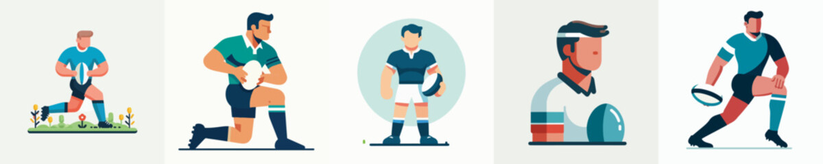 Fototapeta premium vector of a male playing rugby