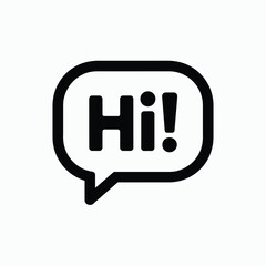 Black and white speech bubble with the word Hi inside © MDMINTU