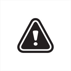 Black warning triangle with exclamation mark on white background warning sign alert