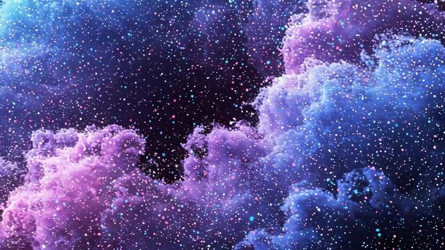 Abstract Nebula with Purple Blue and Glittering Particles on a Dark Background Generative AI for Unique Adobe Stock Visuals