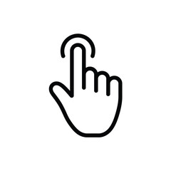 Obraz premium Hand pointer icon touch screen gesture finger tap symbol
