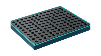 Perforated rubber floor tiles with water-resistant properties for swimming pool decks