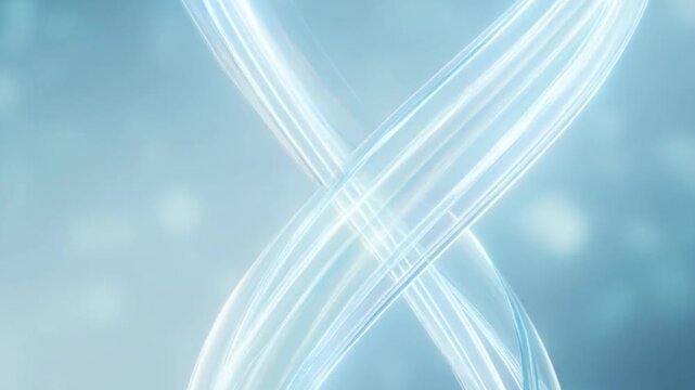 Abstract light blue intertwined ribbons