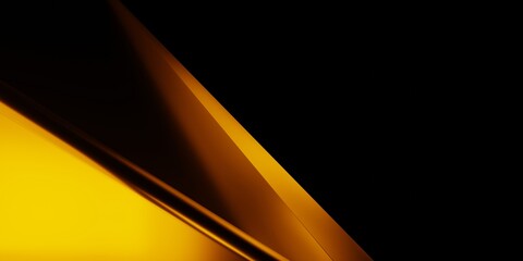 Abstract dark background with glowing yellow light, geometric shapes, and smooth gradient. Scene for advertising, technology, modern design, presentation, futuristic digital. Sci-Fi Illustration