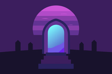 Fototapeta premium gothic arch in the night