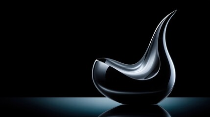 Modern Dark Glass Vessel With Unique Shape
