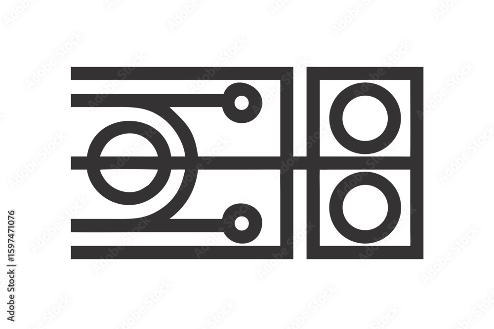 Poster abstract geometric design with circles and lines