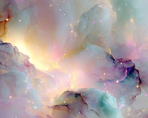 Abstract Pastel Cloud Background With Glitter