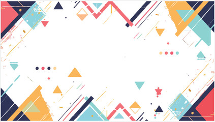Geometric Abstract Background Featuring Triangles, Lines, and Splashes of Color Creating a Dynamic and Playful Composition for Various Creative Applications