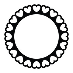 Elegant Heart Border Frame Design for Valentine s Day or Wedding