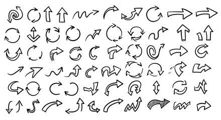 Naklejka premium Modern Doodle Arrows for Emphasis and Navigation