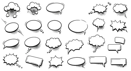 Fototapeta premium Pop Art Communication Elements Icon Collection