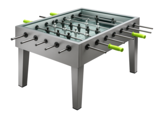 Glass-top foosball table with LED lighting for night play