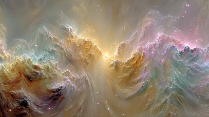 Colorful Starry Nebula in Deep Space