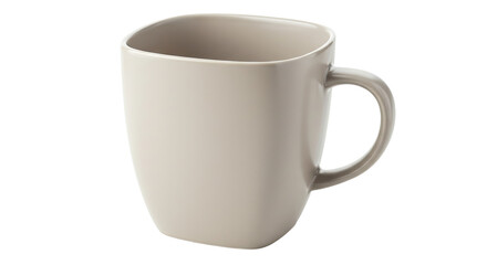 Beige Ceramic Mug Isolated on White 1.