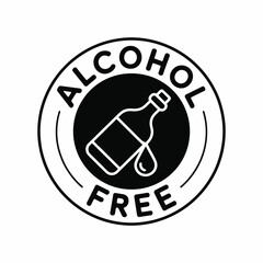 Alcohol Free Icon Vector Illustration for Product Labeling and Design