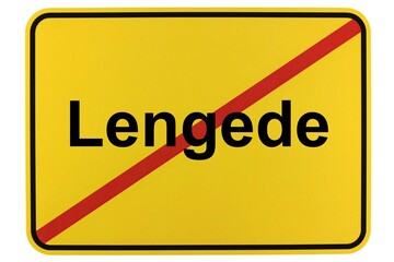 Illustration eines Ortsschildes der Gemeinde Lengede in Niedersachsen