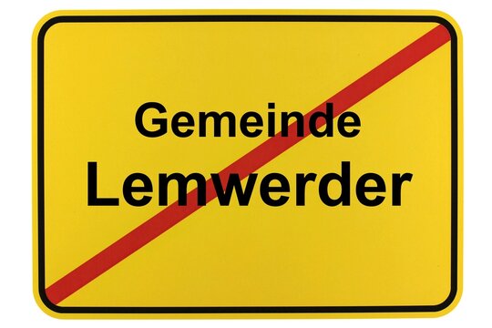 Illustration eines Ortsschildes der Gemeinde Lemwerder in Niedersachsen