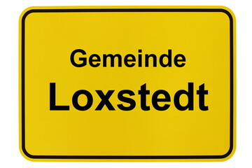 Illustration eines Ortsschildes der Gemeinde Loxstedt in Niedersachsen
