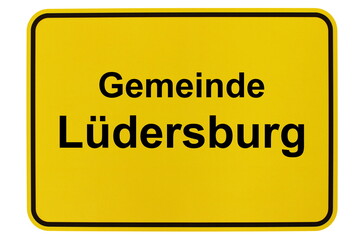 Illustration eines Ortsschildes der Gemeinde Lüdersburg in Niedersachsen