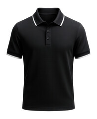 Tipped collar polo shirt with contrasting sleeve bands in classic black