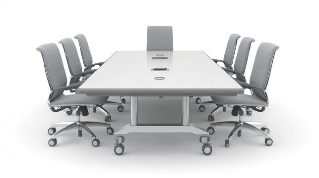 Meeting table and chairs, minimalist style