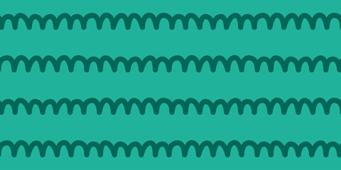 Hand-Drawn Wavy Squiggle Stripe Vector Pattern Set in green