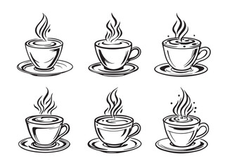Obraz premium cappuccino coffee cup line art