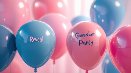 Pastel balloons, gender reveal