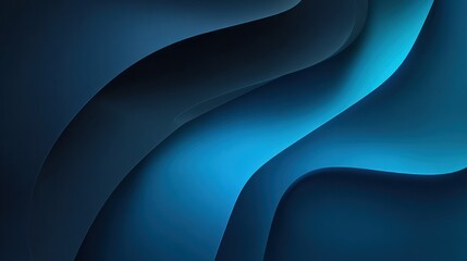 Abstract design with layered blue and dark blue waves.