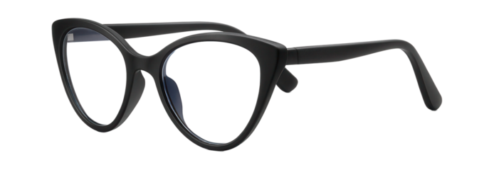 Cat-eye blue light protection glasses in matte black finish