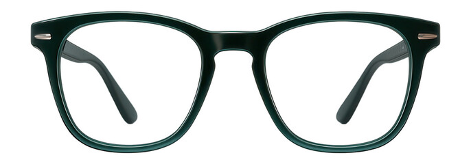 Wayfarer-style blue light glasses with dark green gradient frames