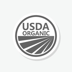 USDA organic emblem icon sticker isolated on gray background