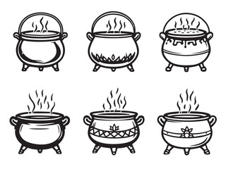 cauldron line art illustration