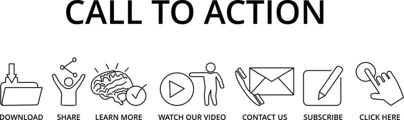 Banner call to action vector illustration concept with icon