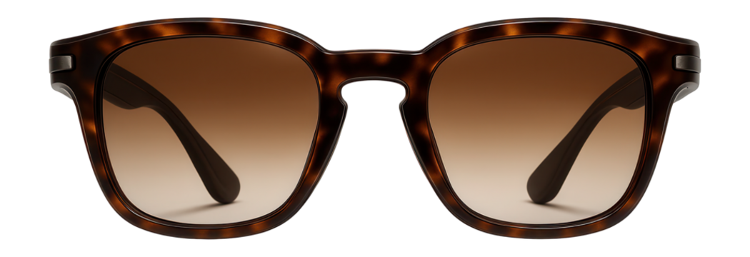 UV-protective hiking sunglasses with gradient brown lenses and tortoiseshell pattern frame