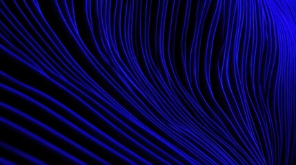 Abstract design of layered blue lines on a dark background.
