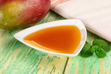 Sweet dessert orange mango puree