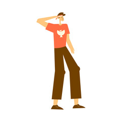 Young Indonesian Man Saluting for Independence Day