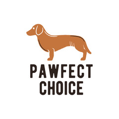 Pawfect Choice Logo. Simple pawfect choice logo for pet care branding, dog product packaging, service or blog. Vector illustration.