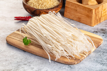 Raw dry pho noodles for cooking