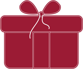 gift box icon with white background star and colorful silhouette 
