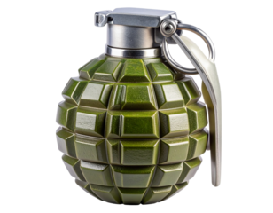 Military Hand Grenade Isolated on Transparent Background PNG