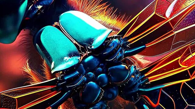 Galaxy Version of dragonfly world,ai generative